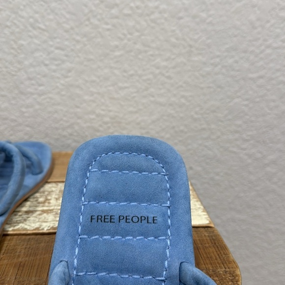 Free People Harden Lapis Blue Suede Slide Sandals Size 8 - Picture 7 of 8